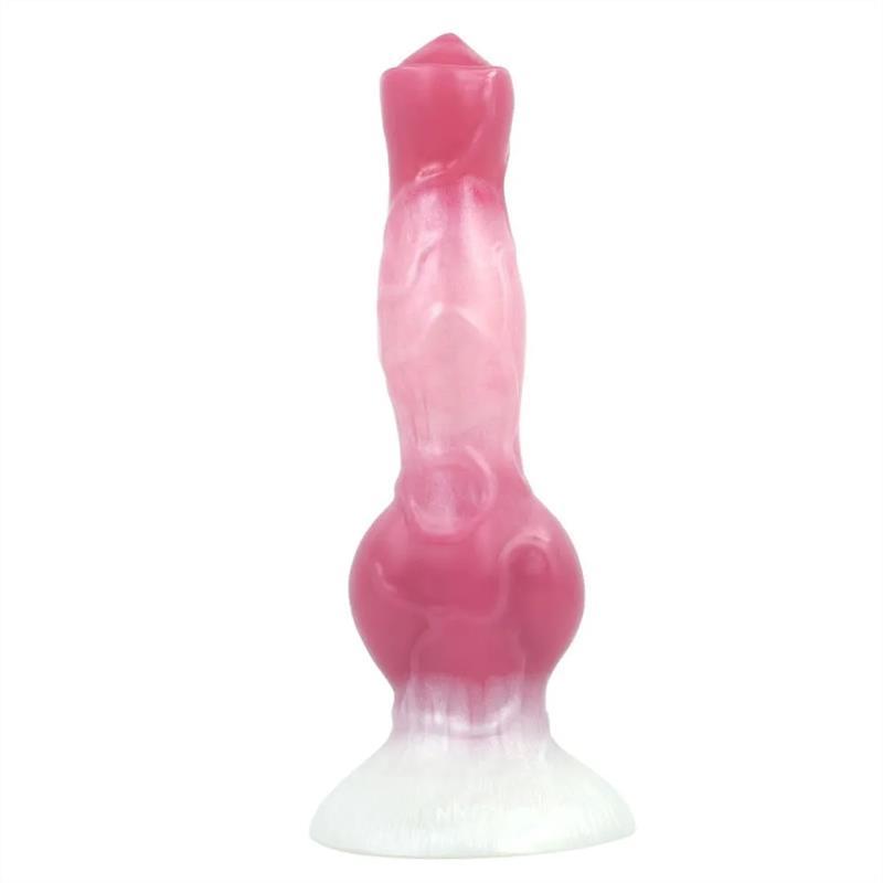 8 Inch Dog Knot Dildo Werewolf Silicone Fantasy Pink Dildo