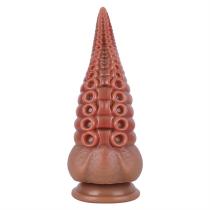 8.5 Inch Soft Silicone Brown Tentacle Dildo Sex Toy