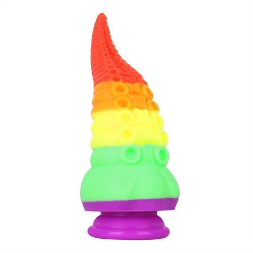 8.5 Inch Rainbow Tentacle Dildo Silicone Sex Toy