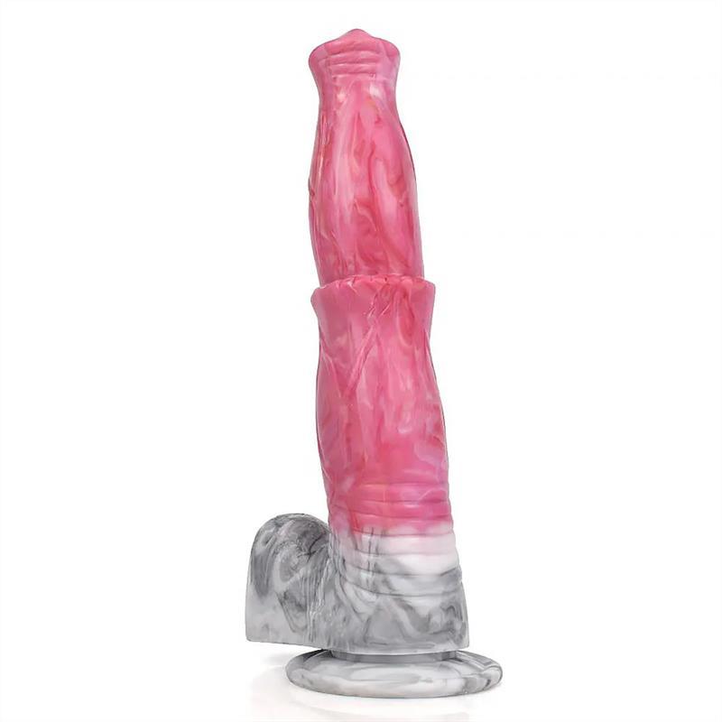 9.5 Inch Pink / Black Horse Cock Dong Fantasy Animal Dildo