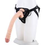 16 Inch Extra Long Thin Lesbian Strap-On Harness Set