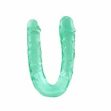 16.5 Inch U-shaped Double Ended PVC Dildo Skin / Black / Blue / Brown / Green / Coffee / Pink