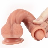 8.5 Inch Realistic Uncut Dildo with Foreskin