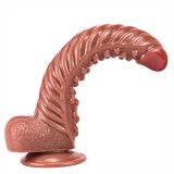 10.5 Inch Long Beaded PVC Suction Cup Dildo