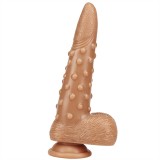 8.5 Inch Tapered Beaded Real Skin Feel Silicone Dildo