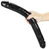 18 Inch Black Lesbian Double Ended PVC Dildo