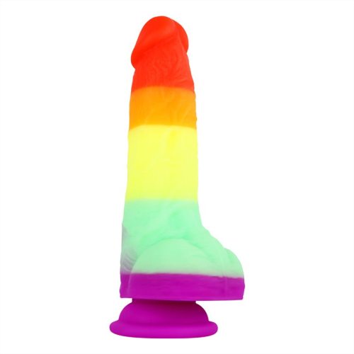 8 Inch Thick Colours Realistic Penis Dildo in Rainbow