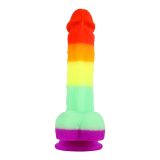 8.5 Inch Silicone Rainbow Dildo with Suction Cup