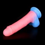 7 Inch Glow-In-The-Dark Real Feel Silicone Dildo for Beginner