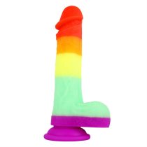 8.5 Inch Silicone Rainbow Dildo with Suction Cup