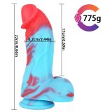8.5 Inch Coloured King Cock Extra Girthy Dildo with Balls