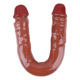 15.5 Inch Brown Flexible Double-Ended Dildo