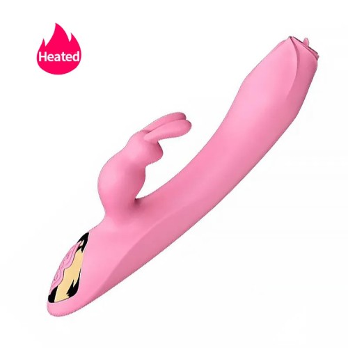 New Heated Rabbit Style Vibrator with Tongue Licking