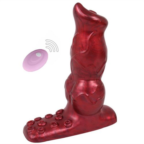 5.5 Inch Vibrating Knotted Dog Dildo with Remote