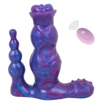 5 Inch Purple Vibrating Knot Dildo with Remote