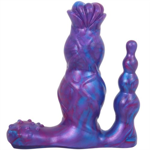 5 Inch Purple Vibrating Knot Dildo with Remote