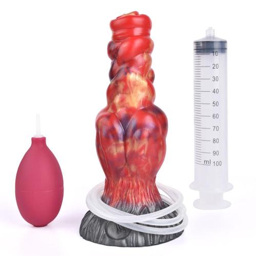 7.5 Inch Ejaculating Dog Dildo Big Knot Squirting Werewolf Penis