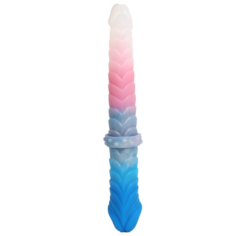 11 Inch Ribbed Double Ended Dildo for Beginner