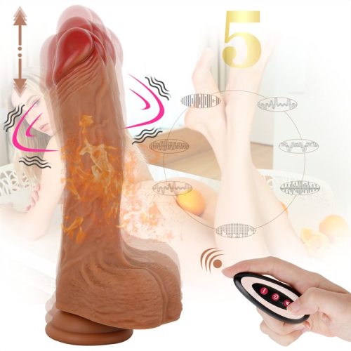 8.5 Inch Realistic Heating Thrusting and Vibrating Dildo