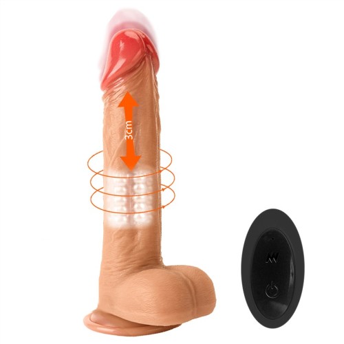 8.5 Inch Wireless Realistic Vibrating Thrusting and Rotating Dildo