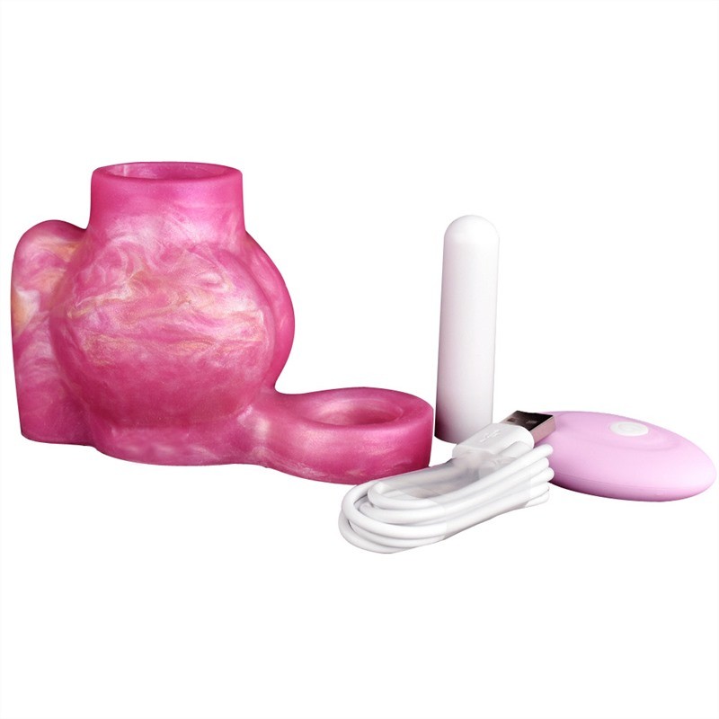 Fantasy Silicone Knotted Penis Extender with Bullet Vibrator