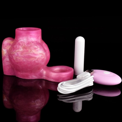 Fantasy Silicone Knotted Penis Extender with Bullet Vibrator
