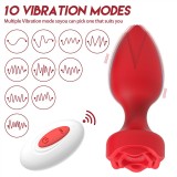 Remote Control Rose Anal Vibrator Butt Plug