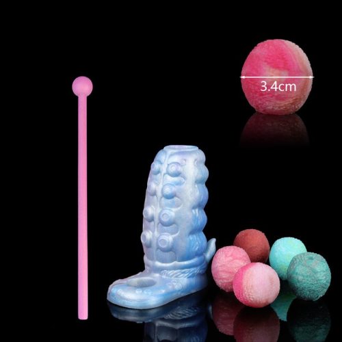 5 Inch Short Fat Ovipositor Egg-Laying Dildo with 3 Eggs