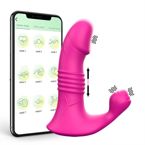 App Control Double Stimulation Wearable Thrusting Vibrator