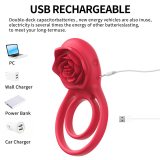 Remote Control Rose Clit Stimulator & Vibrating Penis Ring for Couples