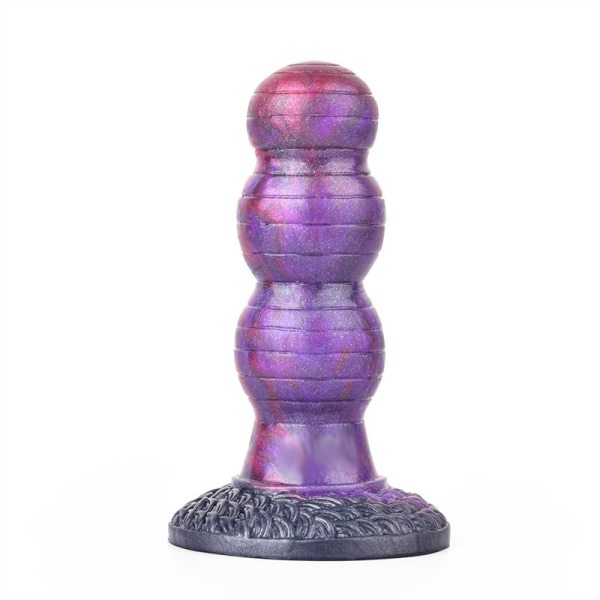 4.5 Inch Small Purple Anal Beads Soft Silicone Butt Plug