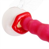Soft Silicone Mouth Shaped Glans Trainer Men Stroking Toy