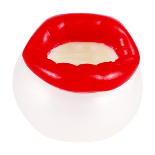 Soft Silicone Mouth Shaped Glans Trainer Men Stroking Toy