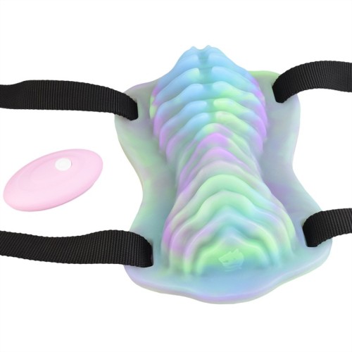Glow-In-The-Dark Strap On Exotic Grinder Vibrator with Remote