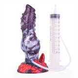 7.5 Inch Silicone Squirting Dog Penis Fantasy Ejaculating Knot Animal Dildo