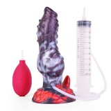 7.5 Inch Silicone Squirting Dog Penis Fantasy Ejaculating Knot Animal Dildo