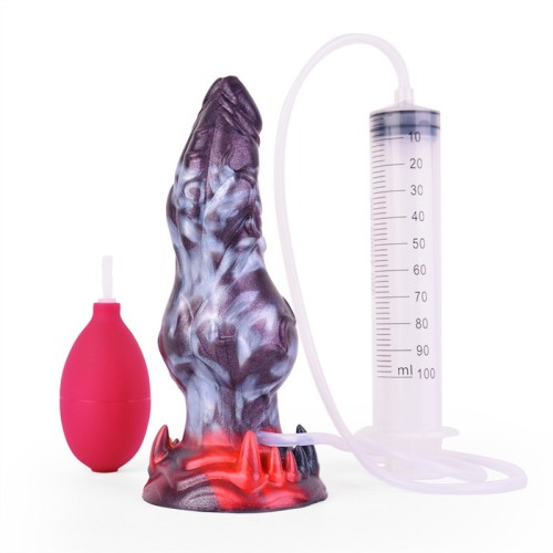 7 Inch Ejaculating Dog Knot Dildo Fantasy Squirting Animal Penis