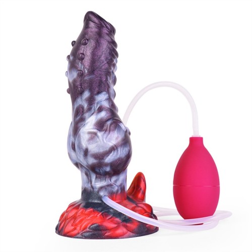 7.5 Inch Silicone Squirting Dog Penis Fantasy Ejaculating Knot Animal Dildo