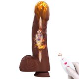 9.8 Inch 3 IN 1 USB Charging Silicone Heated Thrusting Vibrating Dildo
