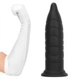 14 Inch Huge Black Tapered Anal Dildo Liquid Silicone Butt Plug