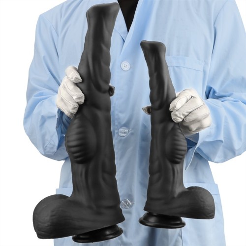12.5 / 14 / 16 Inch Huge Black Silicone Sea Horse Dildo