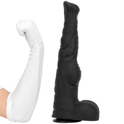 12.5 / 14 / 16 Inch Huge Black Silicone Sea Horse Dildo