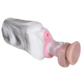 Soft Dual Channel Male Masturbation Cup Handheld Horse Pussy Toy