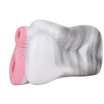 Soft Dual Channel Male Masturbation Cup Handheld Horse Pussy Toy