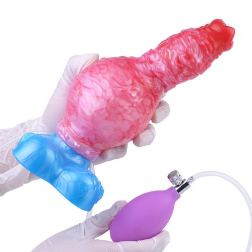 8 Inch Dog Ejaculating and Inflatable Dildo Silicone Knot Sex Toy
