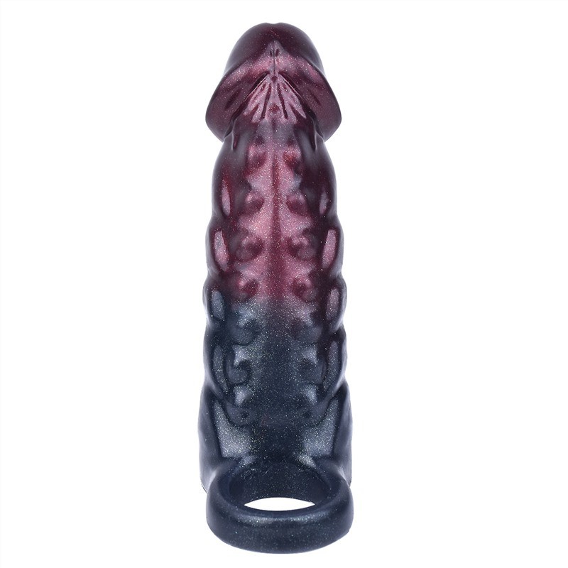 5.6 Inch Ribbed Cock Sheath Soft Silicone Penis Extension
