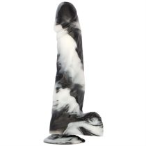 13 Inch Long 2.5 Inch Thickness Black-and-White PVC Realistic Dildo
