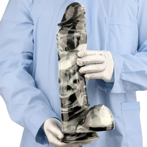 14 Inch Long 2.7 Inch Wide Giant Black-and-White PVC Realistic Dildo