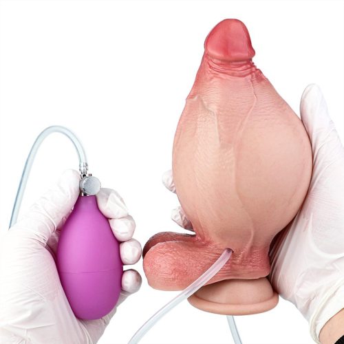 5.7 Inch Short Fat Ejaculating and Inflatable Silicone Dildo
