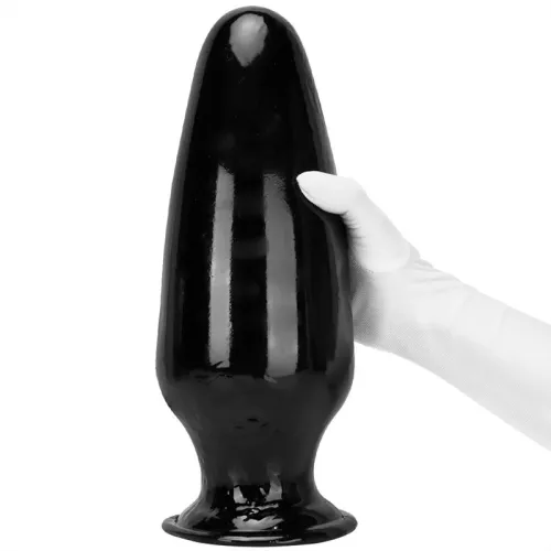 12 Inch Giant Black Tapered Butt Plug Smooth PVC Anal Dildo